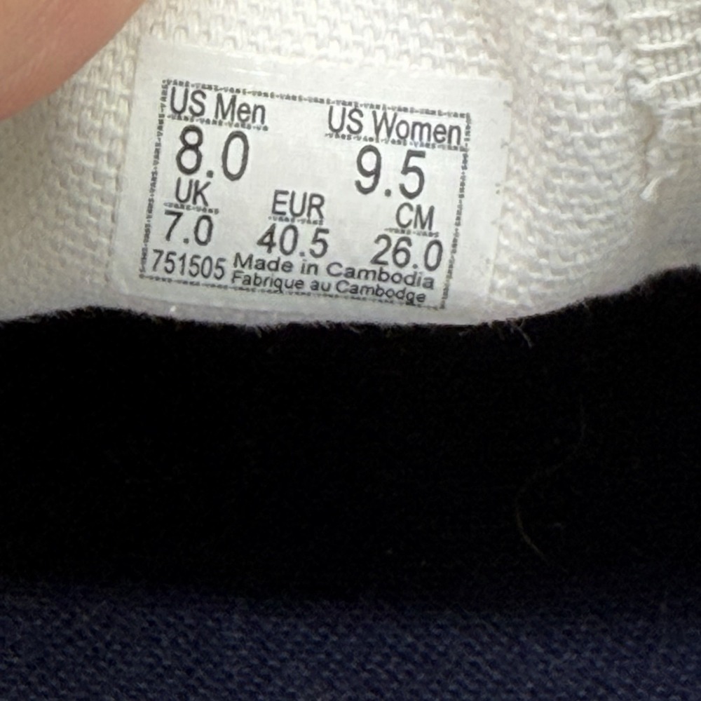 Vans Classic Slip-On Checkerboard Navy Blue White Skate Shoes Mens 8 Womens 9.5 - Picture 7 of 7